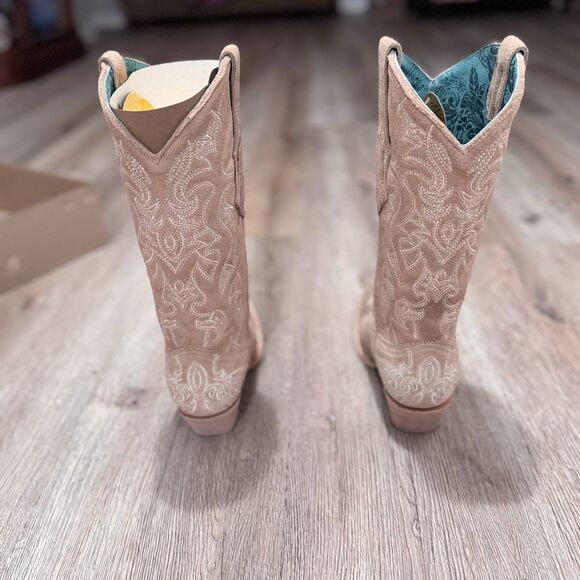 Corral Women Cowboy Leather Boots Sand w/ Embroidery size 6.5. NEW w/ Minor Flaw - Picture 7 of 13